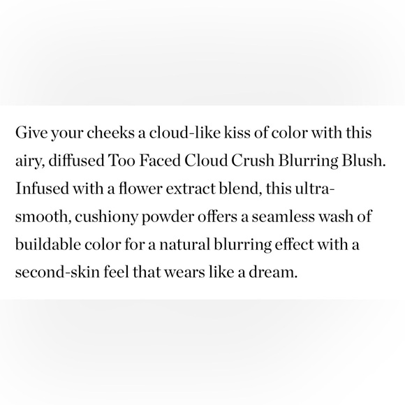 LAST 1! Too Faced Cloud Crush Blurring Blush GOLDEN HOUR π
NEW IN BOX - Picture 5 of 6